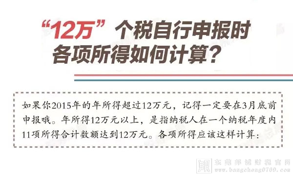 個人所得稅年所得12萬元以上的納稅人，自行申報時各項所得如何計算？